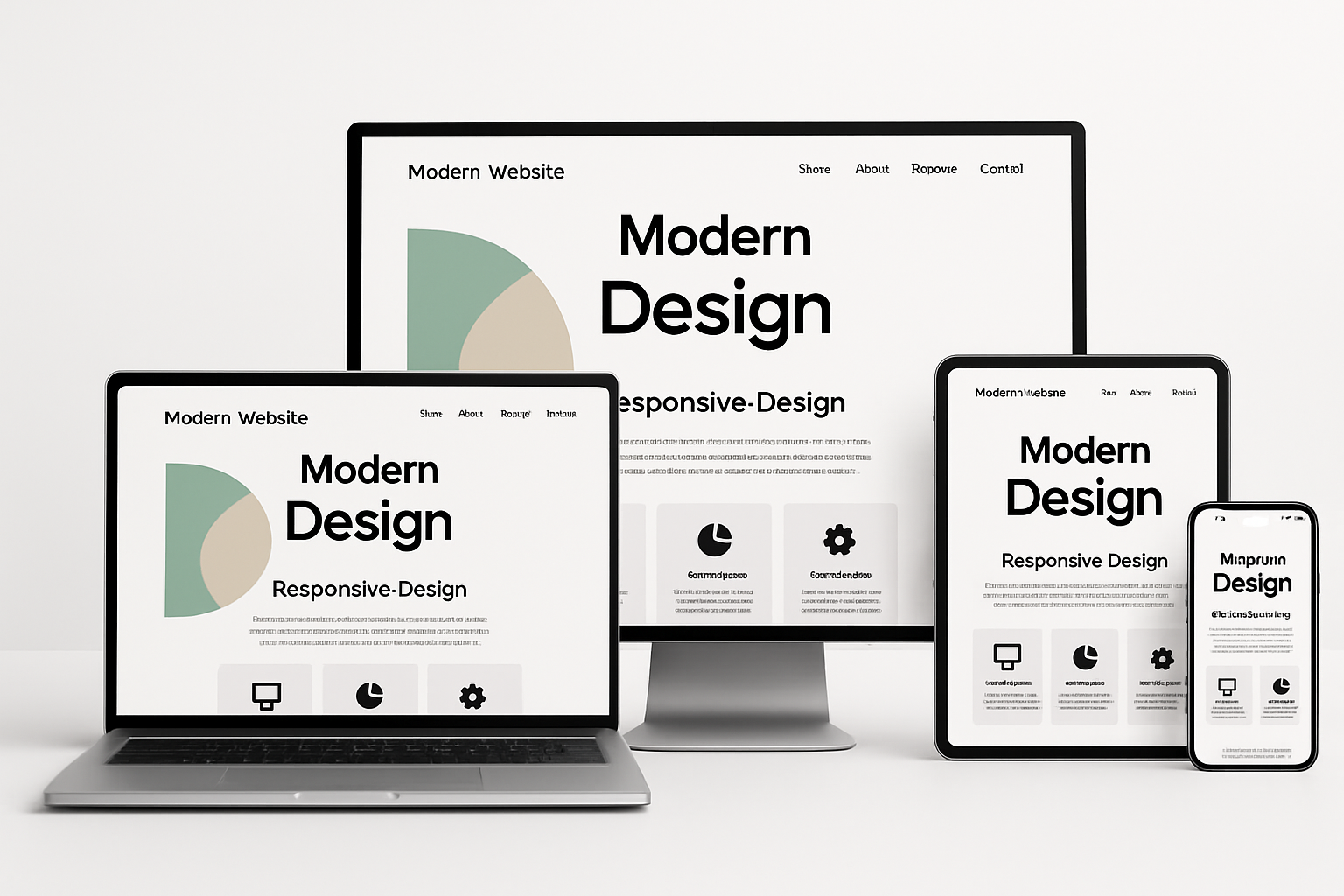 Modern website design on multiple devices