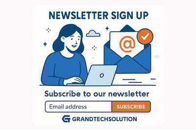 Newsletter signup illustration for GrandTechSolution